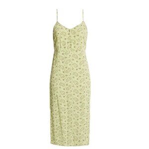 BP XS Green Floral Madi Dress Adjustable Straps & Waist Tie  Y2K boho